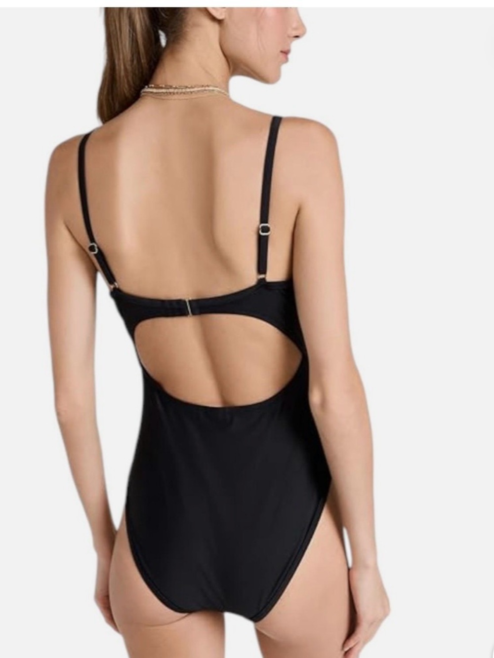 Black One-Piece Cutout Swimsuit